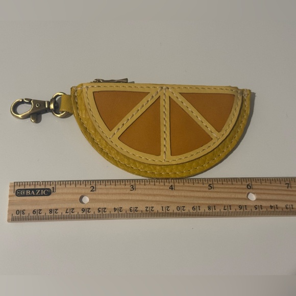 Portland Leather Goods Citrus Keychain Coin Purse Naples Sunflower Vanilla EUC - Picture 4 of 6